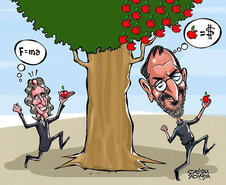 机会就像  砸中牛顿的苹果   一般人碰不到