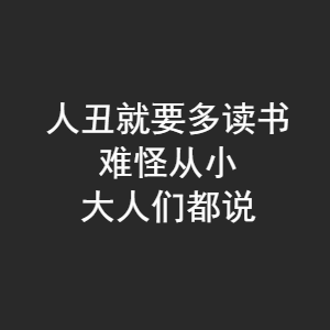 人丑就要多读书 